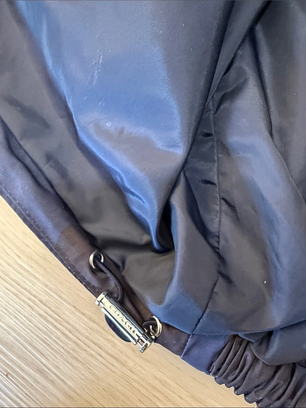 Coach Woman’s Hooded Blue Camo Windbreaker Jacket
